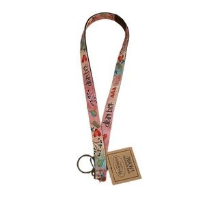New Womens Pink Lanyard with “Dream Big” and Heart Print